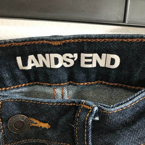 LandsEnd dark denim blue jeans, Size 2, straight leg - Picture 5 of 5